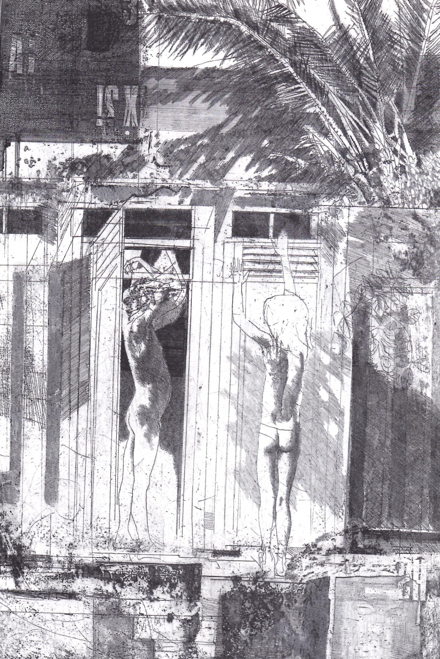 Bagni lido, 1969, acquaforte su zinco