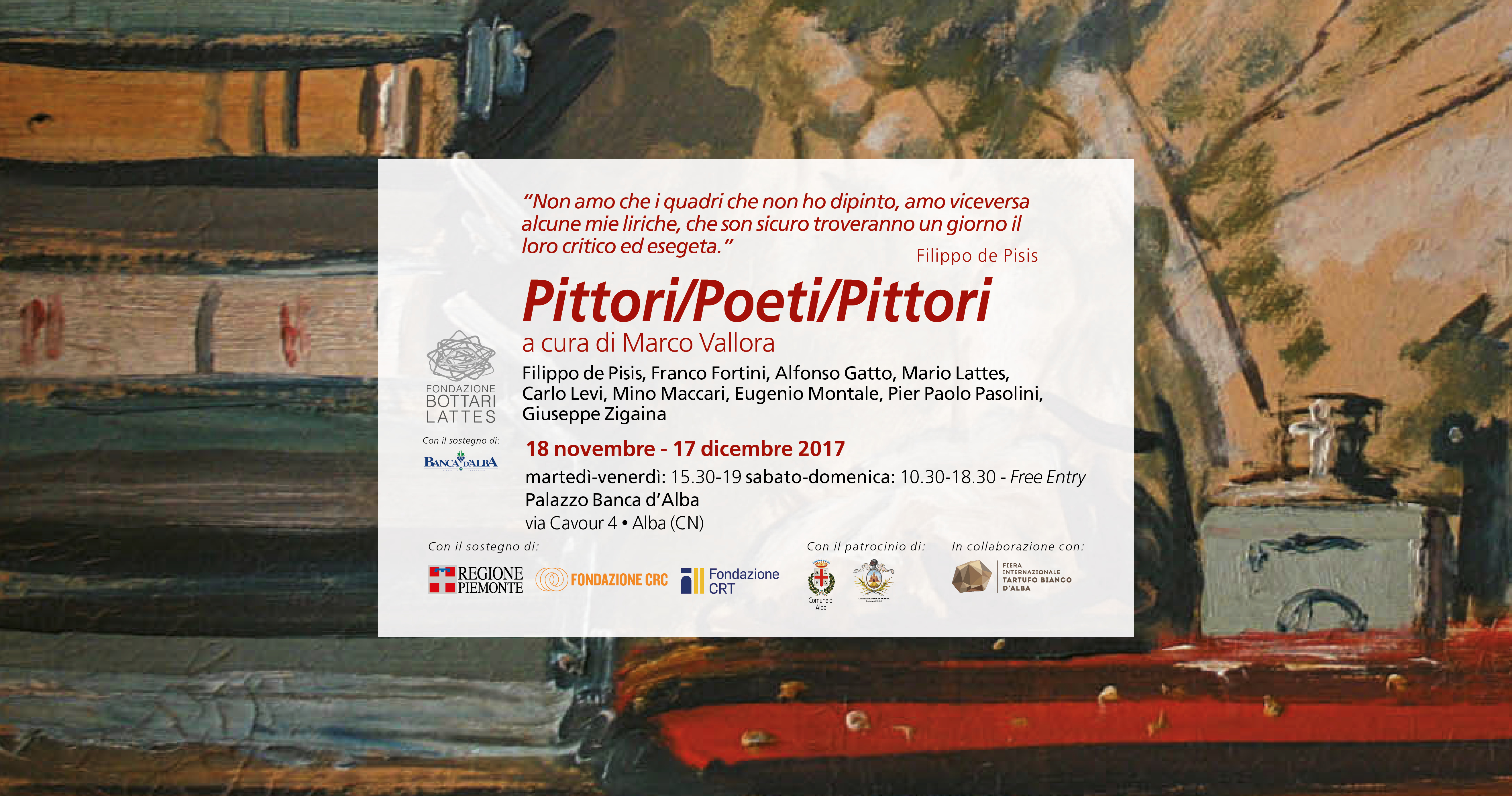 "Pittori/Poeti/Pittori", mostra tra arte e poesia a cura di Marco Vallora
