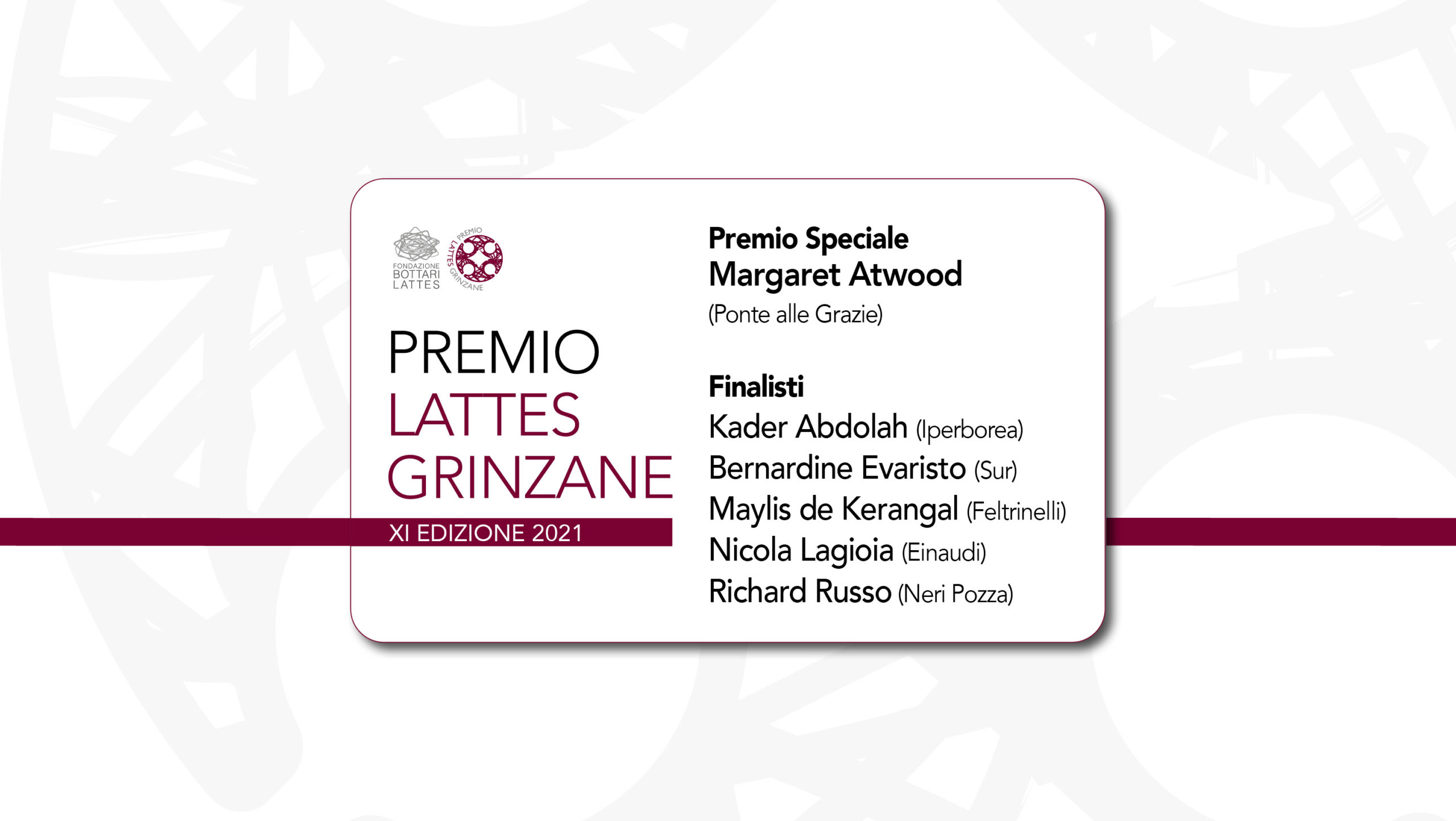 Premio Lattes Grinzane 2021: i 5 finalisti e il Premio Speciale, XI edizione
