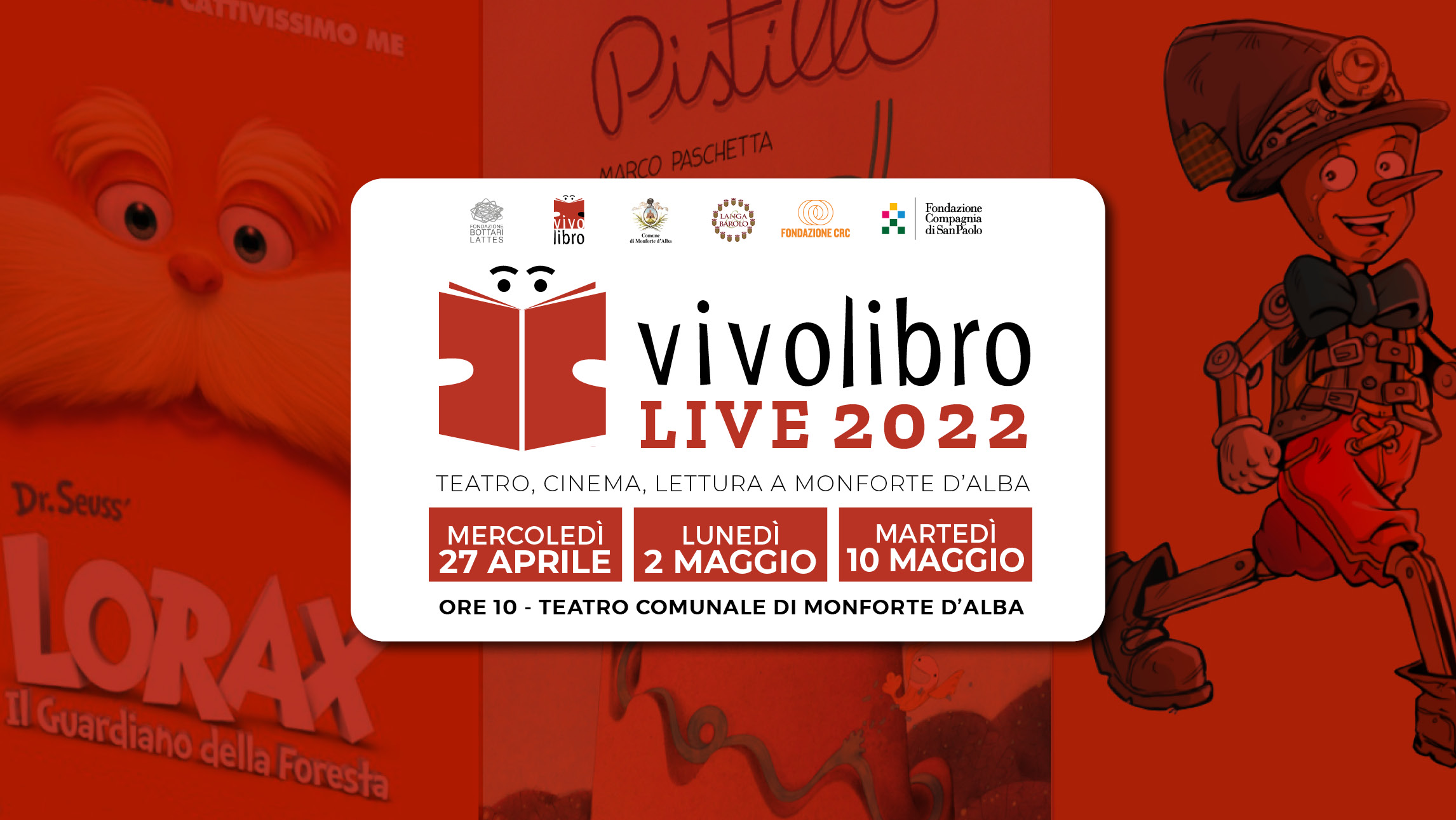 "Vivolibro live”: cinema, libri e teatro per le scuole di Monforte d'Alba