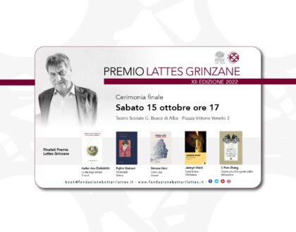 15 ottobre 2022: Premio Lattes Grinzane XII edizione