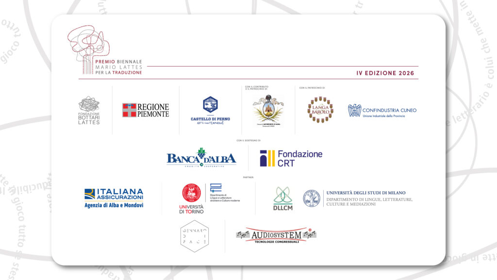 I sostenitori del Premio Mario Lattes per la Traduzione 2026