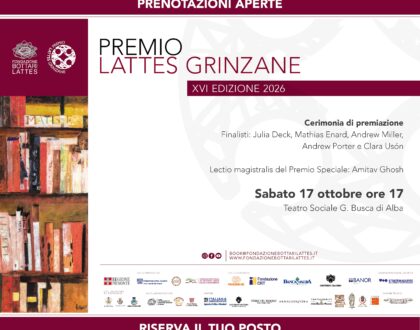Premio Lattes Grinzane 2026, aperte le prenotazioni per la cerimonia finale